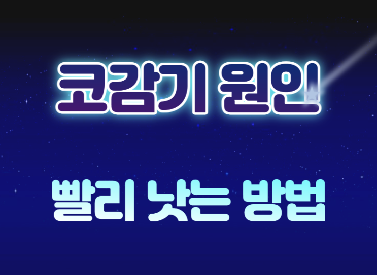  코감기 원인 및 빨리 낫는 방법