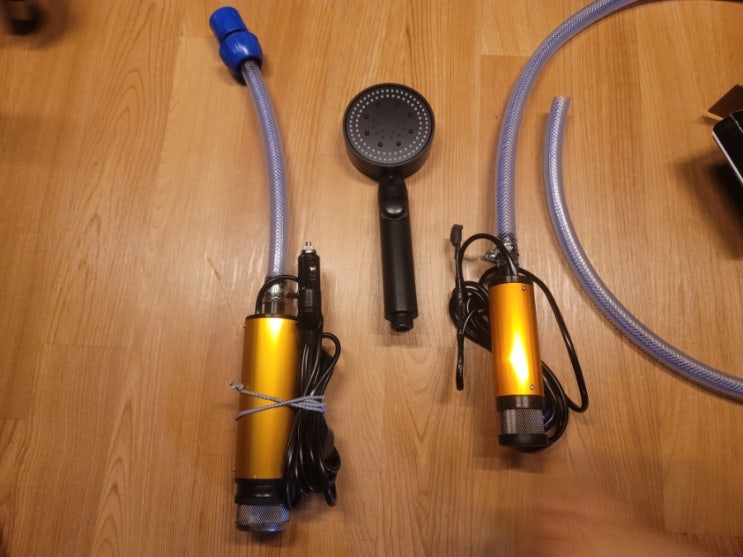 야외 휴대용 물펌프 수중펌프 휴대용샤워기 만들기 DIY