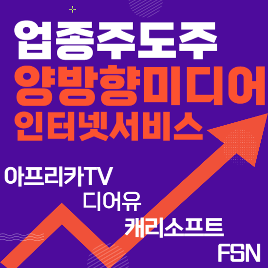  업종주도주 - 양방향미디어&인터넷서비스(아프리카TV,디어유,캐리소프트,FSN)주도주식 주가 분석 및 미래 투자 전망