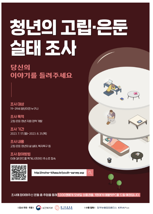 보건복지부, 전국 고립·은둔 청년의 삶을 들여다본다 보건복지부, 전국 고립·은둔 청년의 삶을 들여다본다