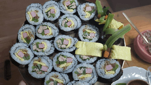  요리 :) 궁채나물을 넣은 식감좋은 김밥만들기