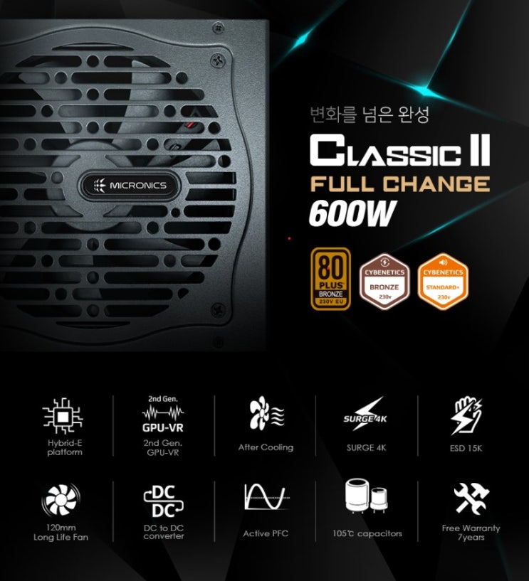  클래식파워서플라이 마이크로닉스 Classic II 풀체인지 600W 80PLUS BRONZE 230V EU 사용후기