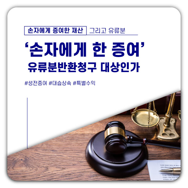  손자에게 증여한 재산, 유류분반환청구의 대상인가 [대법원 판례]