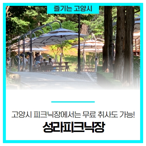 고양시 피크닉장에서는 무료로 취사도 가능! '성라피크닉장'을 소개합니다. 고양시 피크닉장에서는 무료로 취사도 가능! '성라피크닉장'을 소개합니다.