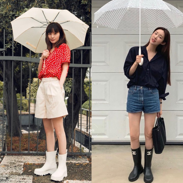  장마철 OOTD & 연예인 레인부츠 코디(정유미 등장+샤넬,셀린느 포함)