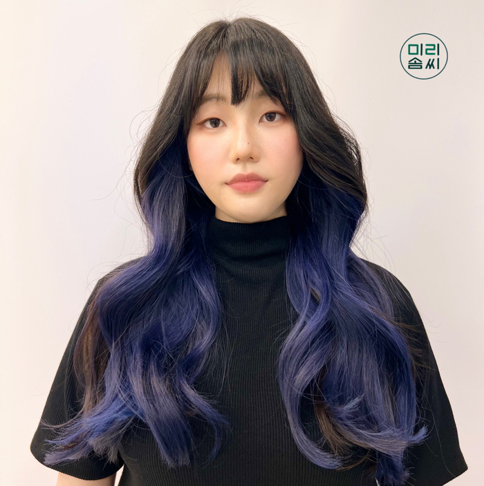 미리실장 / 시크릿투톤 / 투톤컬러 / 애쉬블루 / 시크릿투톤 / 포인트 컬러 / 합정탈색염색/ 망원염색탈색