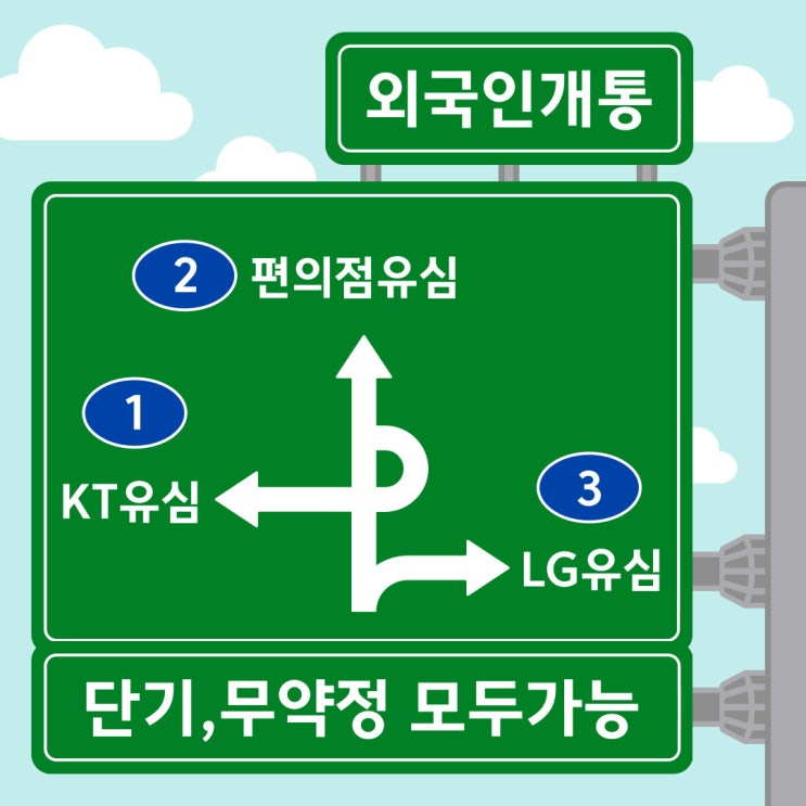  외국인 무약정으로 단기개통가능? KT,LGU+ 편의점유심으로 다된다