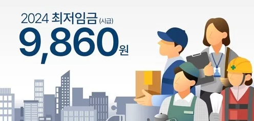  2024 최저임금 9860원 2.5%인상