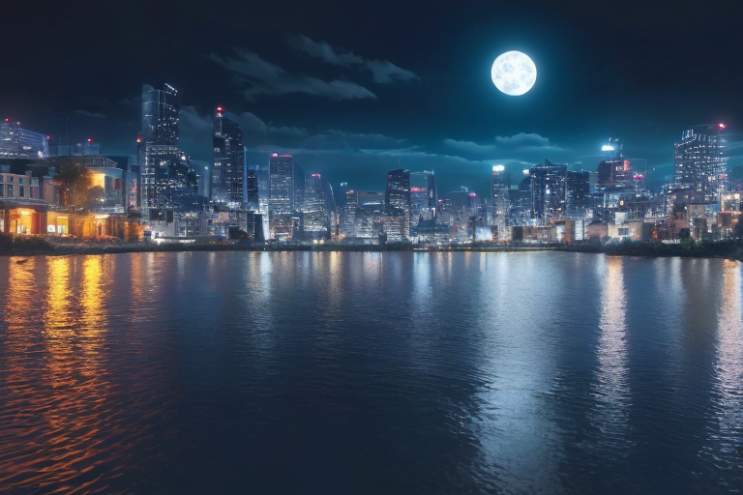  [Ai Greem] 배경_전경 131: 아름다운 도시 야경 무료 이미지, 예쁜 야경 무료 일러스트
