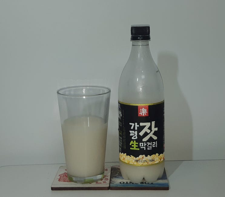  우리술의 가평잣 생막걸리 가격 도수 용량 유통기한 시음기