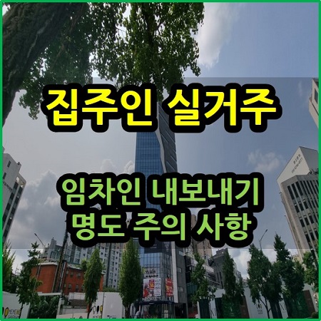  집주인 실거주 임차인 내보내기 명도 주의 사항
