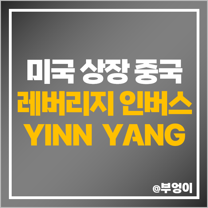 미국 상장 중국 증시 주식 레버리지 ETF YINN 주가, 인버스 etf YANG 미국 상장 중국 증시 주식 레버리지 ETF YINN 주가, 인버스 etf YANG