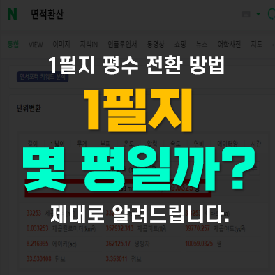 1필지 몇평일까요? 필지 평수 전환 방법(토지이음, 면적변환기) 1필지 몇평일까요? 필지 평수 전환 방법(토지이음, 면적변환기)