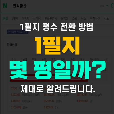 1필지 몇평일까요? 필지 평수 전환 방법(토지이음, 면적변환기)