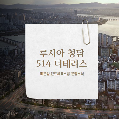  루시아 청담 514 더테라스 청담동 미분양아파트,오피스텔 분양가 및 잔여호실 투자자 갤러리 견본주택 펜트하우스급 실거주 추천!