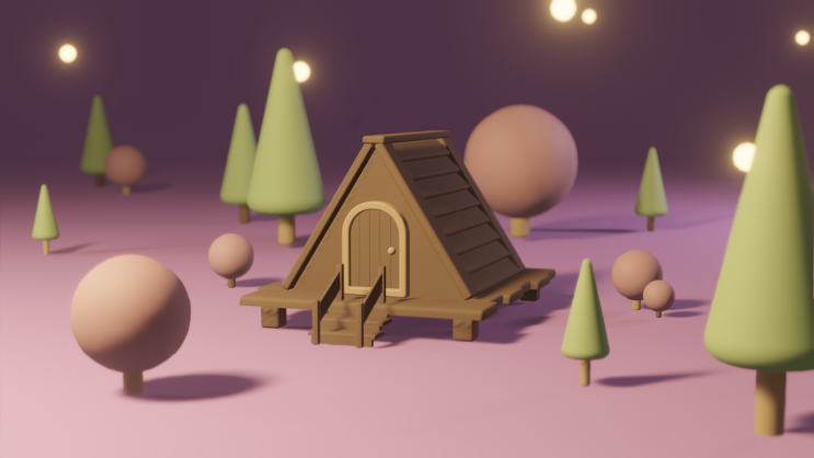  [3D Blender] 숲속의 오두막 만들기_블렌더 왕초보_블렌더 연습