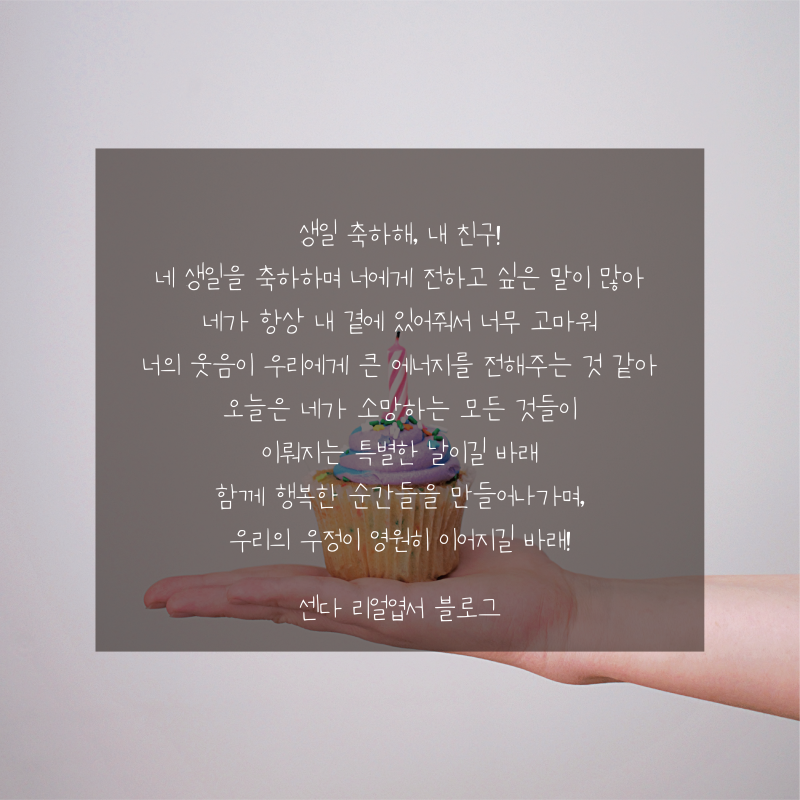 생일 축하해 내 특별한 친구 메시지