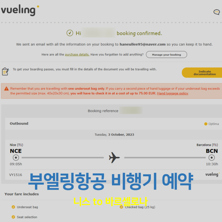 니스 바르셀로나 부엘링항공 비행기 예약 수화물규정 수화물보험 니스 바르셀로나 부엘링항공 비행기 예약 수화물규정 수화물보험