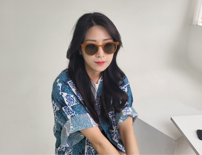  물놀이 필수아이템! 자외선차단 뿔테 호박 선글라스
