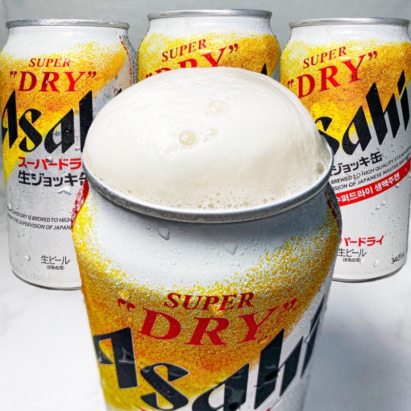 아사히 슈퍼드라이 생맥주캔 한국판 & 일본판 비교 | 거품 맛있게 먹는법, 가격, 편의점