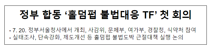 정부 합동 ‘홀덤펍 불법대응 TF’ 첫 회의 정부 합동 ‘홀덤펍 불법대응 TF’ 첫 회의