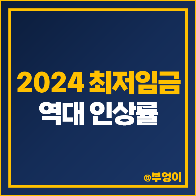 2024년 최저임금, 역대 최저 시급 월급 연봉 2023년 인상률 2024년 최저임금, 역대 최저 시급 월급 연봉 2023년 인상률