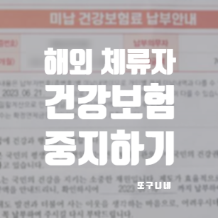  해외 체류자 건강 보험 급여 정지하기