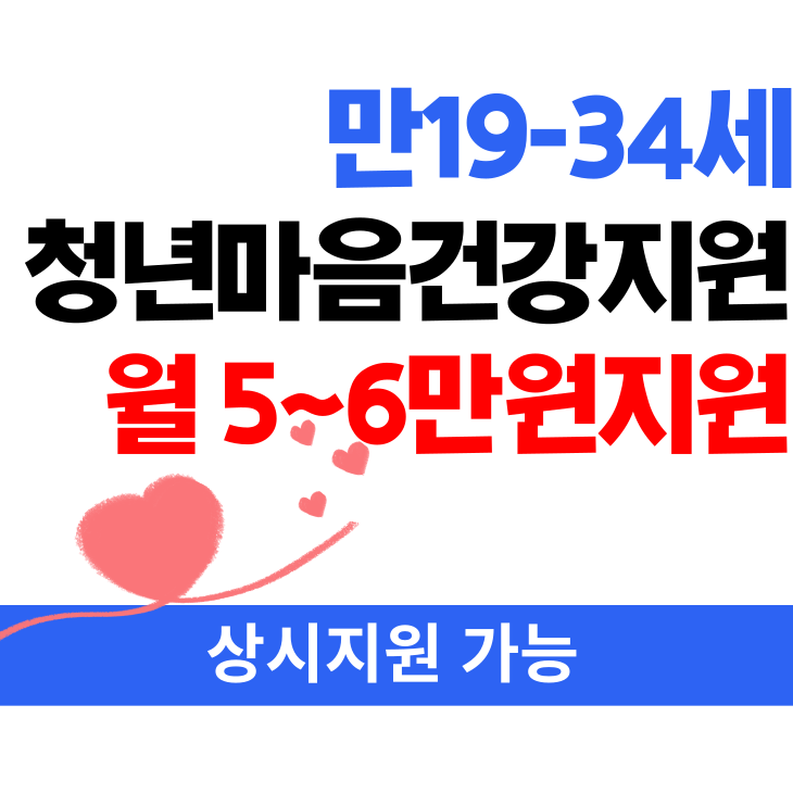  청년 마음건강지원 사업 본인 부담금과 신청방법, 이용방법 만 19세 이상 신청