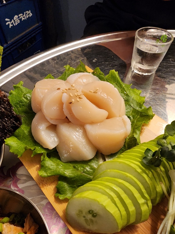  명일동 양수산 - 신규오픈한 해산물요리 전문맛집! 신선한 가리비 통관자회와 아귀간