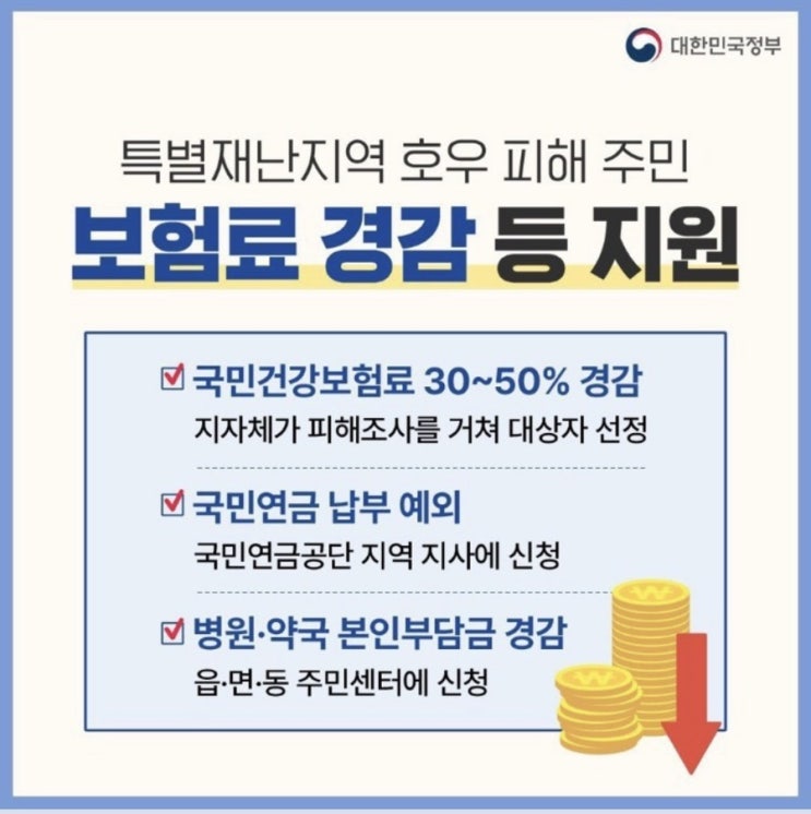 <b>특별재난지역</b> <b>호우피해</b>주민 보험료경감 지원