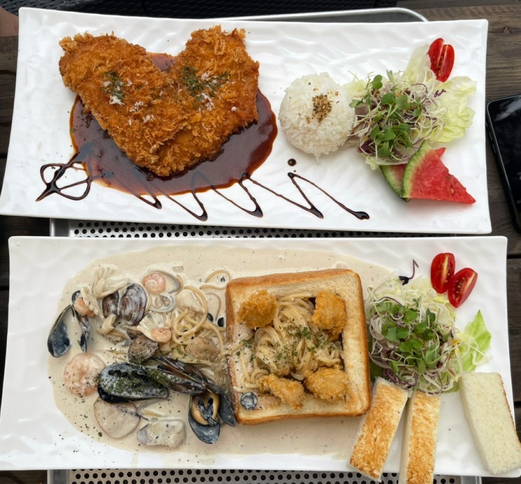  [제주도 애월바다 맛집/바다뷰 좋은 맛집] 내돈내산 파스타, 흑돼지 돈까스가 맛있는 분위기 좋은 '돈파스타정원', 오션뷰 좋은 집