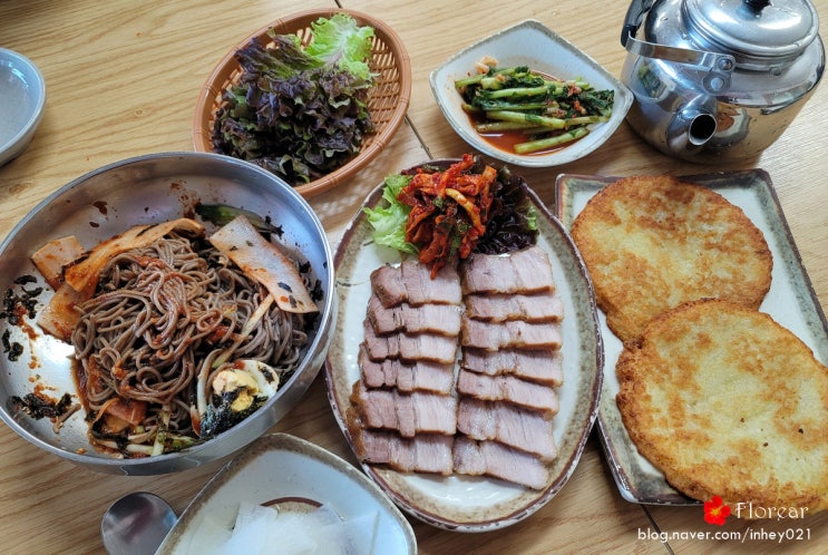 강원도 홍천 금수강산막국수 감자전 맛집이네