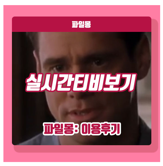 실시간 티비보기 무료 시청방법 안내 tvN 티비엔 티빙 실시간!