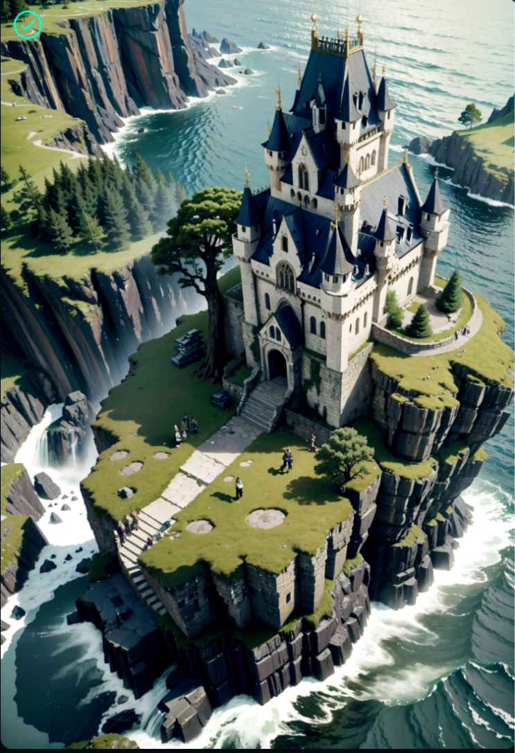  Lasco.ai를 이용한 이미지 생성사례8 / Lasco-real, Castle on the cliff