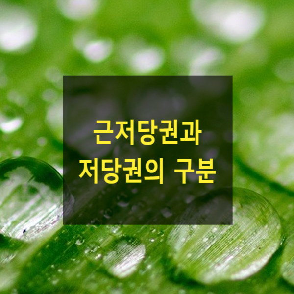  근저당권과 저당권의 구분