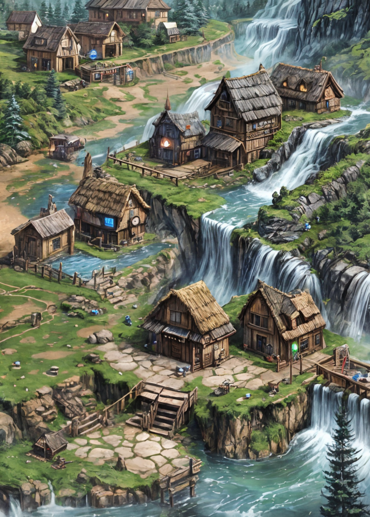  Lasco.ai를 이용한 이미지 생성사례9 / RPG, Village in the imagination