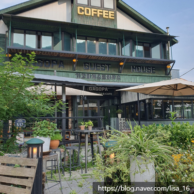게스트 하우스와 함께있는 비지엠 맛집 단양 카페 '커피 잡화점'