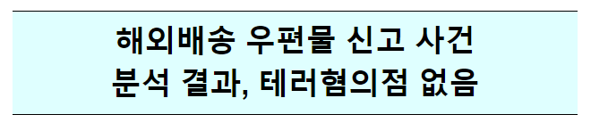 해외배송 우편물 신고 사건 분석 결과 해외배송 우편물 신고 사건 분석 결과