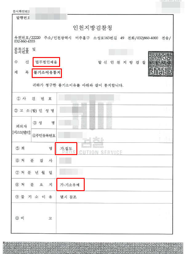 인천절도죄변호사 초기 대응 기소유예를 받아내다