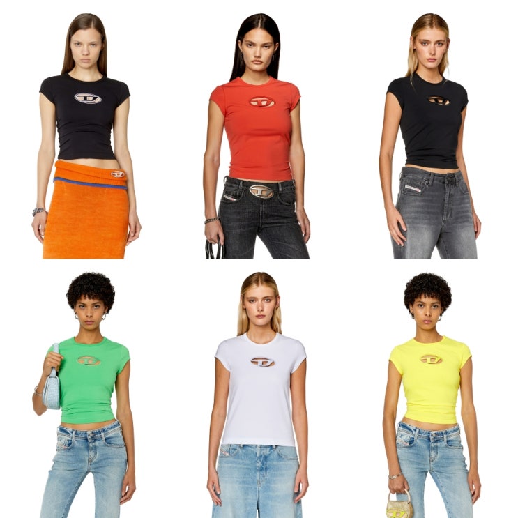  디젤(DIESEL) T-Angie T-shirt with peekaboo logo 6 colors