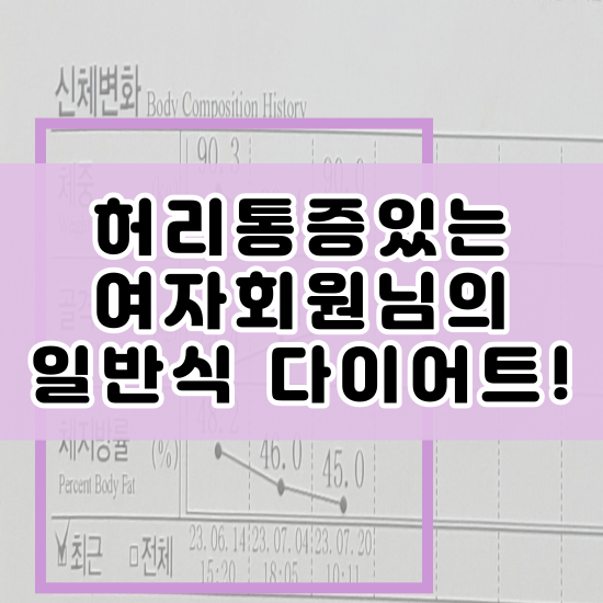  허리통증 있는 여자 체지방률 40% 일반식 다이어트하기!