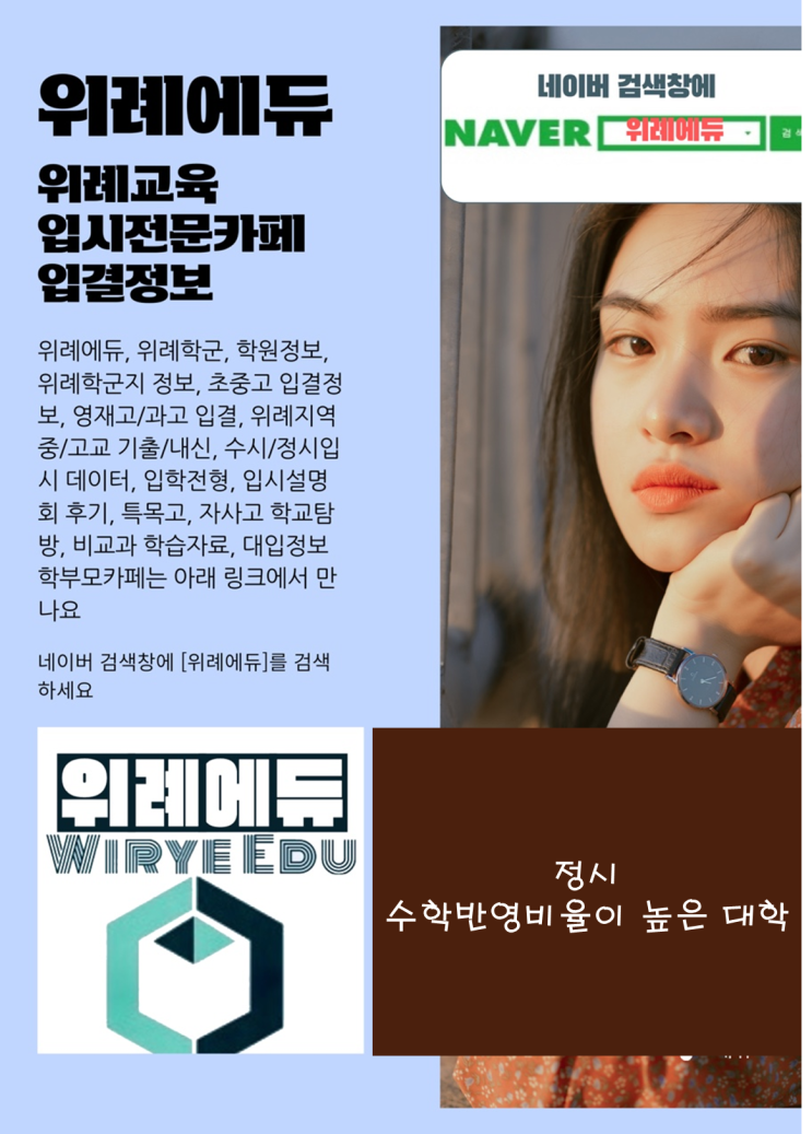  인서울 정시 수능에서 수학 반영 비율이 높은 대학