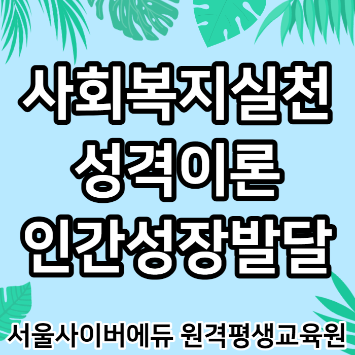  사회복지 실천, 성격이론, 인간성장 발달 (사회복지사/보육교사/신학사 과정 전문교육기관)