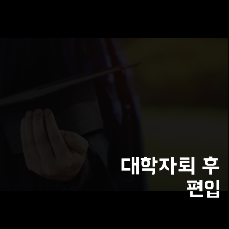 대학 <b>자퇴</b> 후 편입, 재수보다 가능성이 높은 <b>이유</b>.