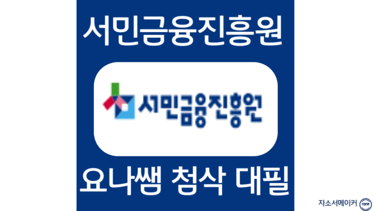 서민금융진흥원 채용, 청년인턴 자소서 작성 방법