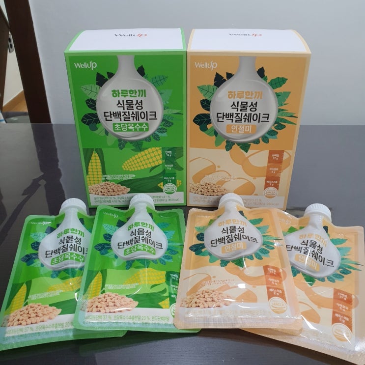  로엘 웰업 하루한끼 식물성  단백질쉐이크 인절미맛, 초당옥수수맛