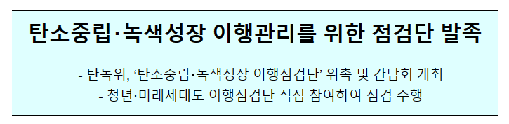 탄소중립녹색성장 기본계획 이행점검단 발족