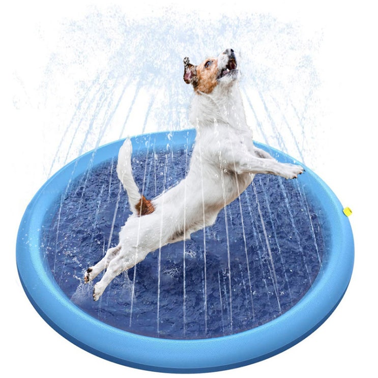 "시원한 여름을 만들어 줄 애완동물 수영장 - 물 스프링클러 패드로 재미있는 놀이 시간을 즐겨보세요!"