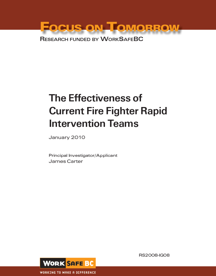  [소방학] RIT의 효과성 / The effectiveness of Current Fire Fighter Rapid Intervention Teams