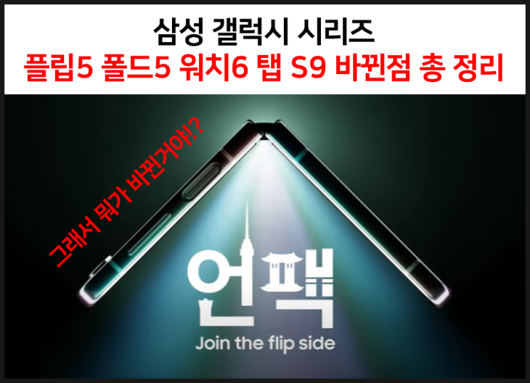  갤럭시 플립5 폴드5 워치6 탭 S9 바뀐점 총 정리